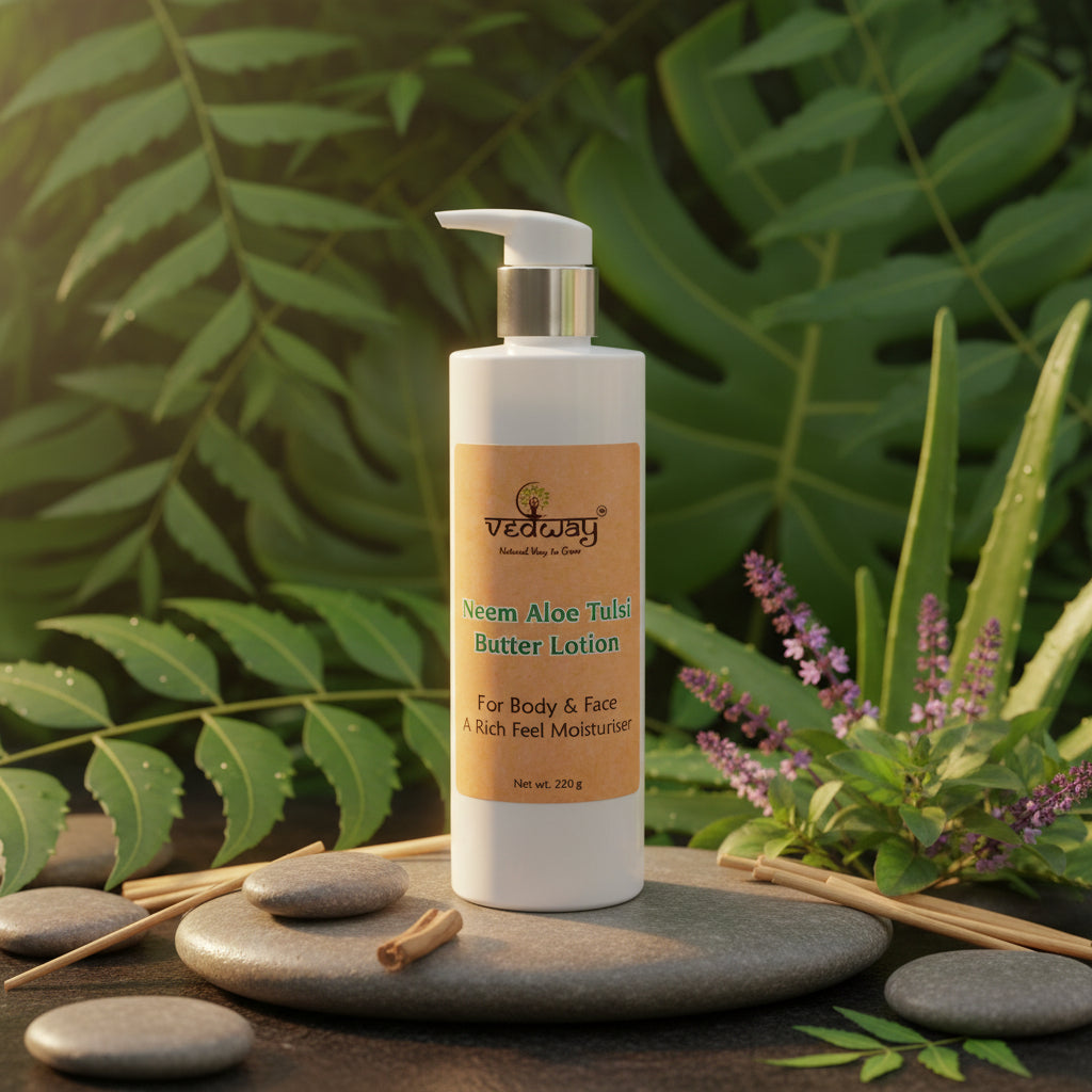 Neem Aloe Tulsi Butter Lotion - Rich Feel Moisturizer for Body & Face