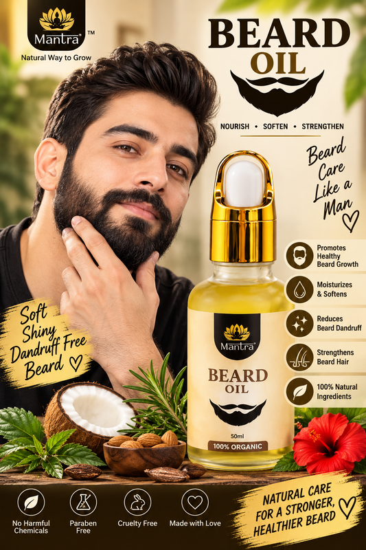 Mantra 100% Organic Beard Oil – Deep Nourishment  (50ml)
