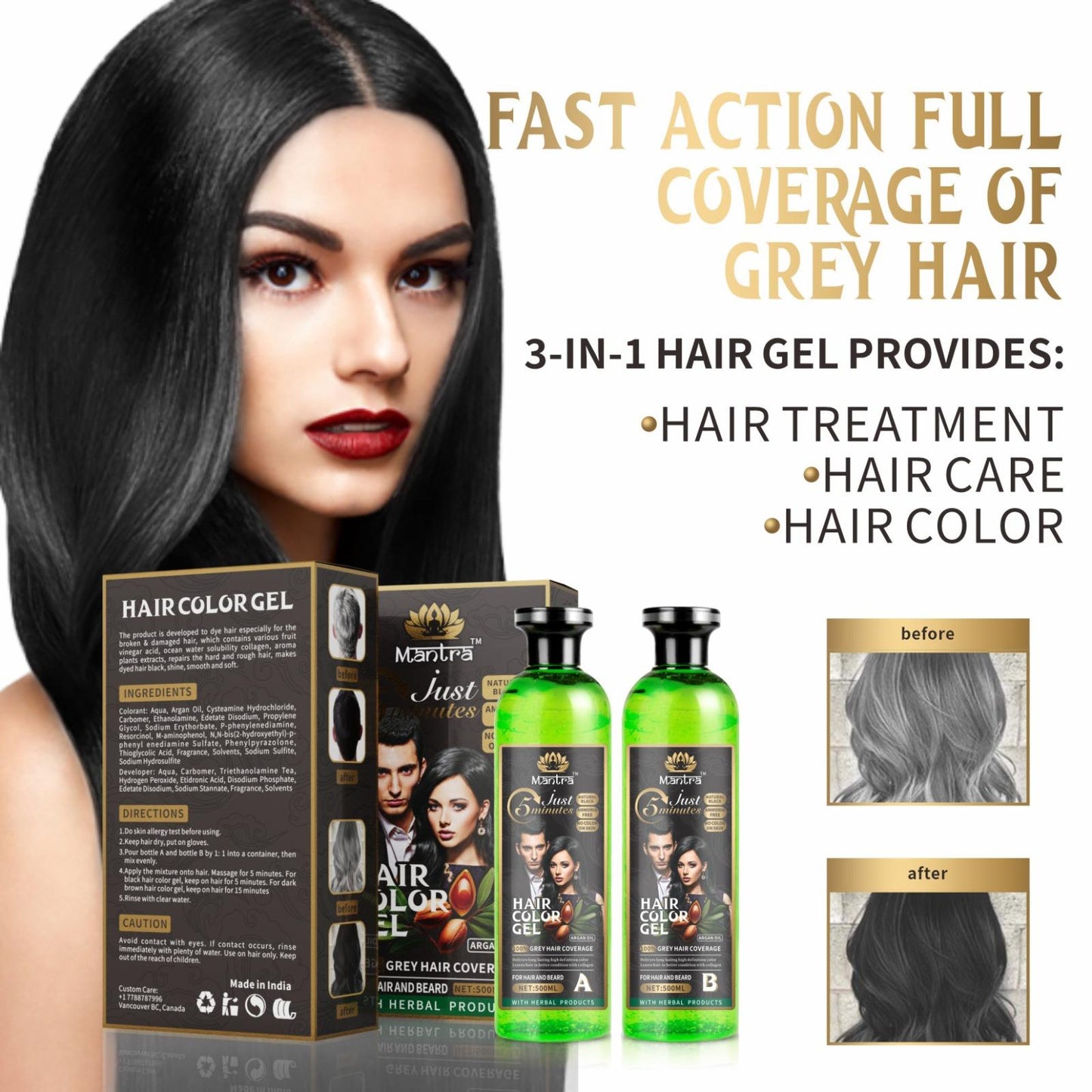 Mantra Black Hair Color Gel