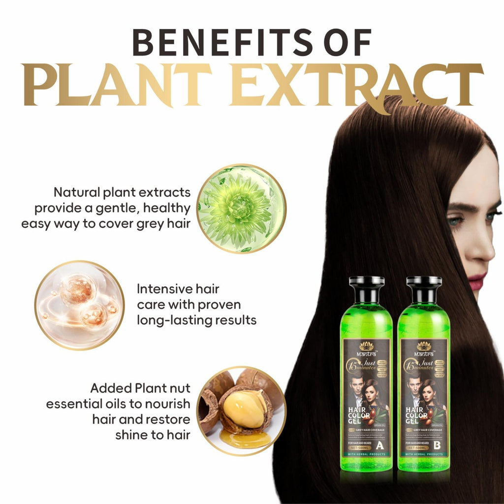 Mantra Dark Brown Hair Color Gel - Natural Gray Coverage in 5-10 Minutes