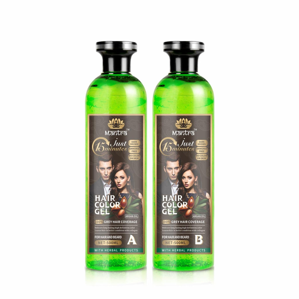 Mantra Dark Brown Hair Color Gel - Natural Gray Coverage in 5-10 Minutes
