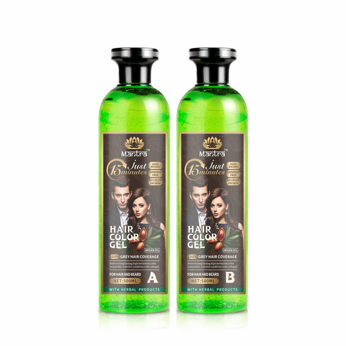 Mantra Dark Brown Hair Color Gel - Natural Gray Coverage in 5-10 Minutes