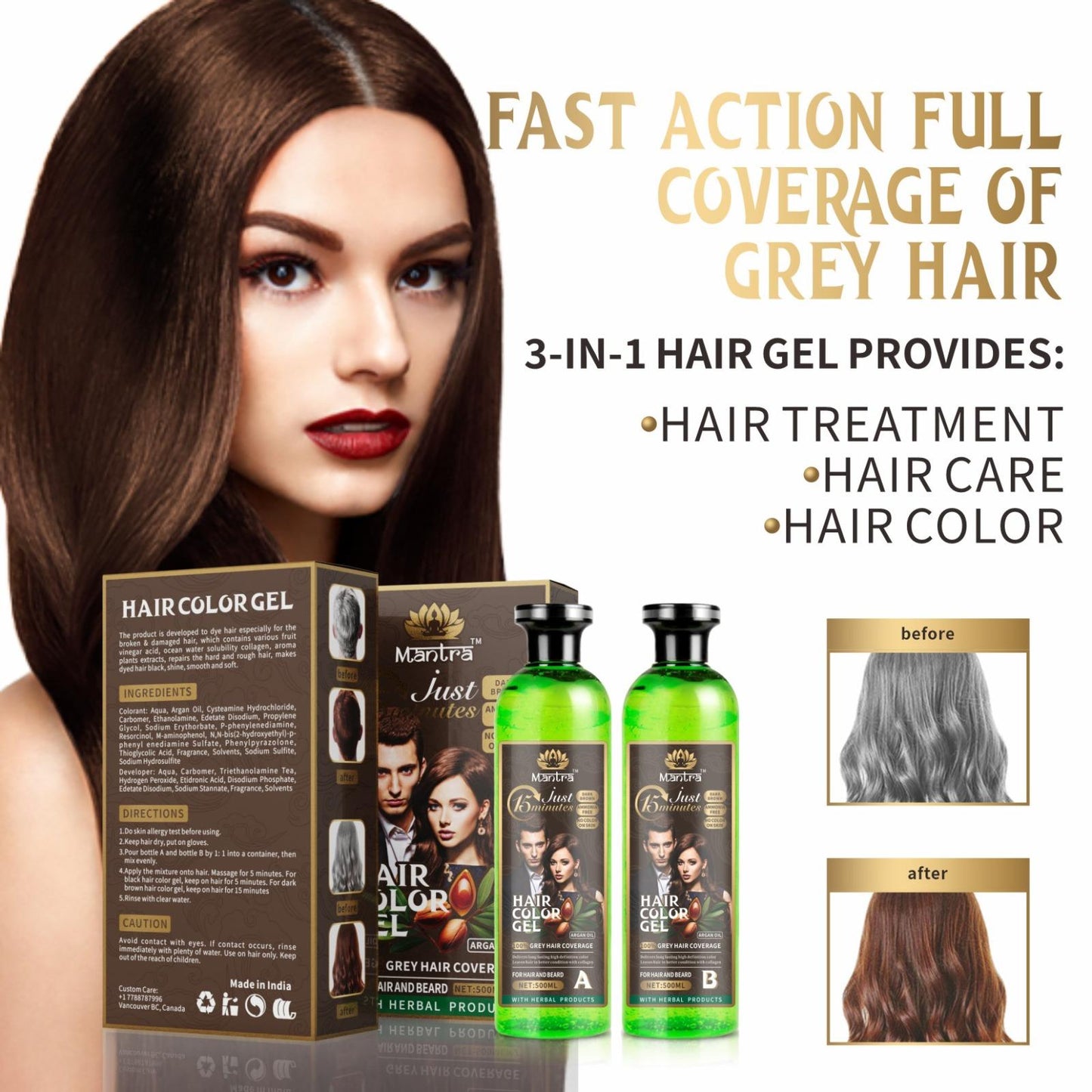 Mantra Dark Brown Hair Color gel