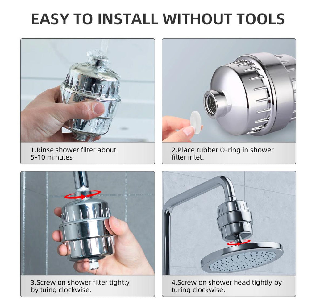 Vedway Shower Filter - Chlorine Remover for Healthier Skin & Hair