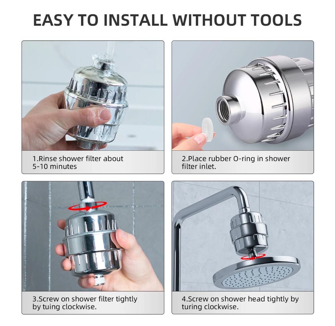 Vedway Shower Filter - Chlorine Remover for Healthier Skin & Hair