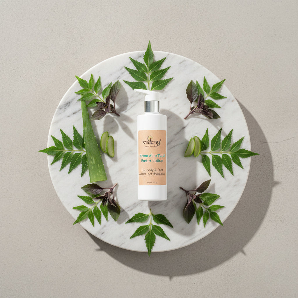 Neem Aloe Tulsi Butter Lotion - Rich Feel Moisturizer for Body & Face