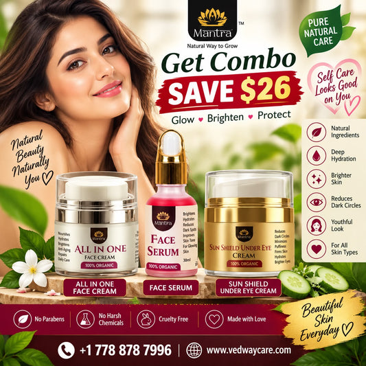 Complete Skincare Combo - Face Serum + Under Eye Cream + All-in-One Face Cream