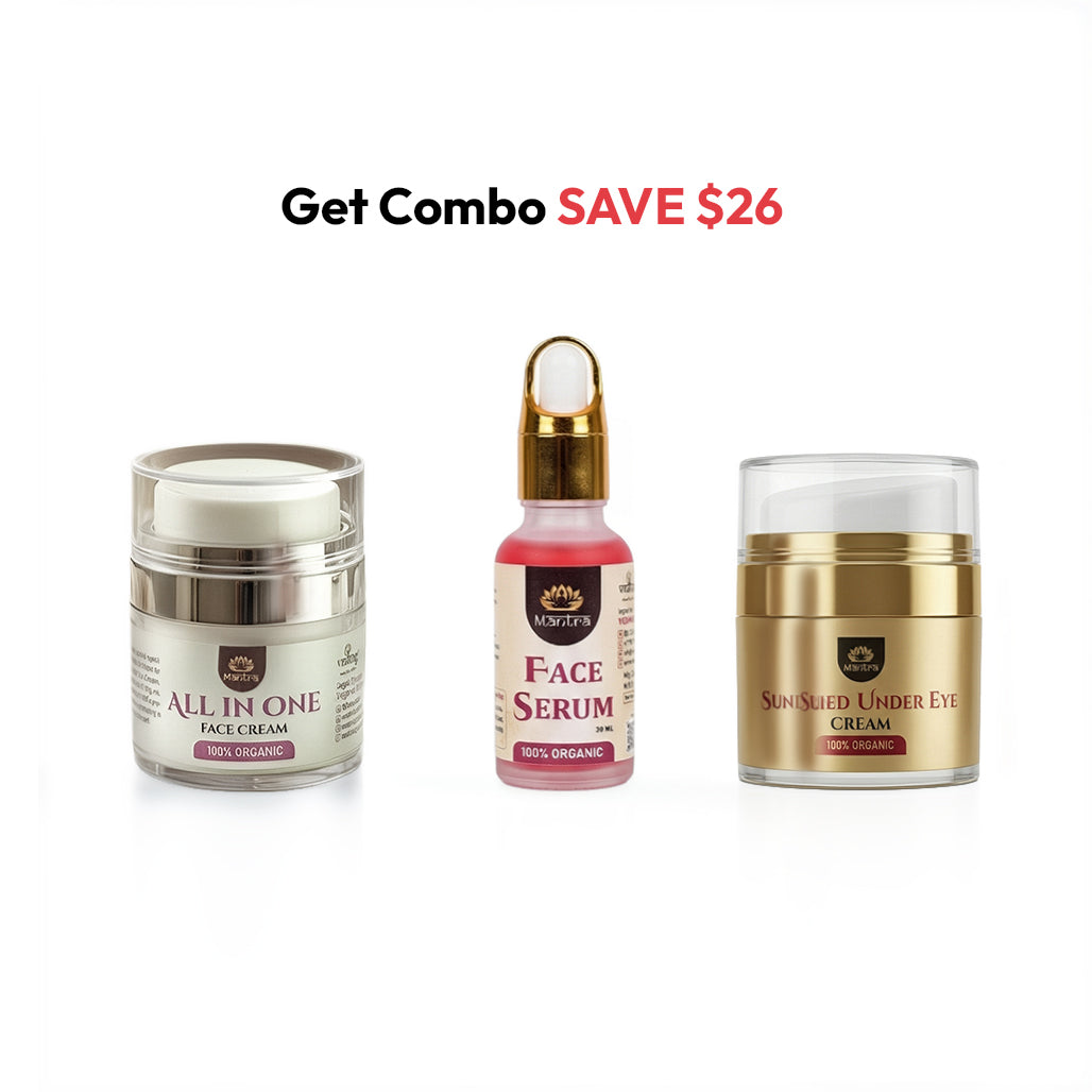 Complete Skincare Combo - Face Serum + Under Eye Cream + All-in-One Face Cream