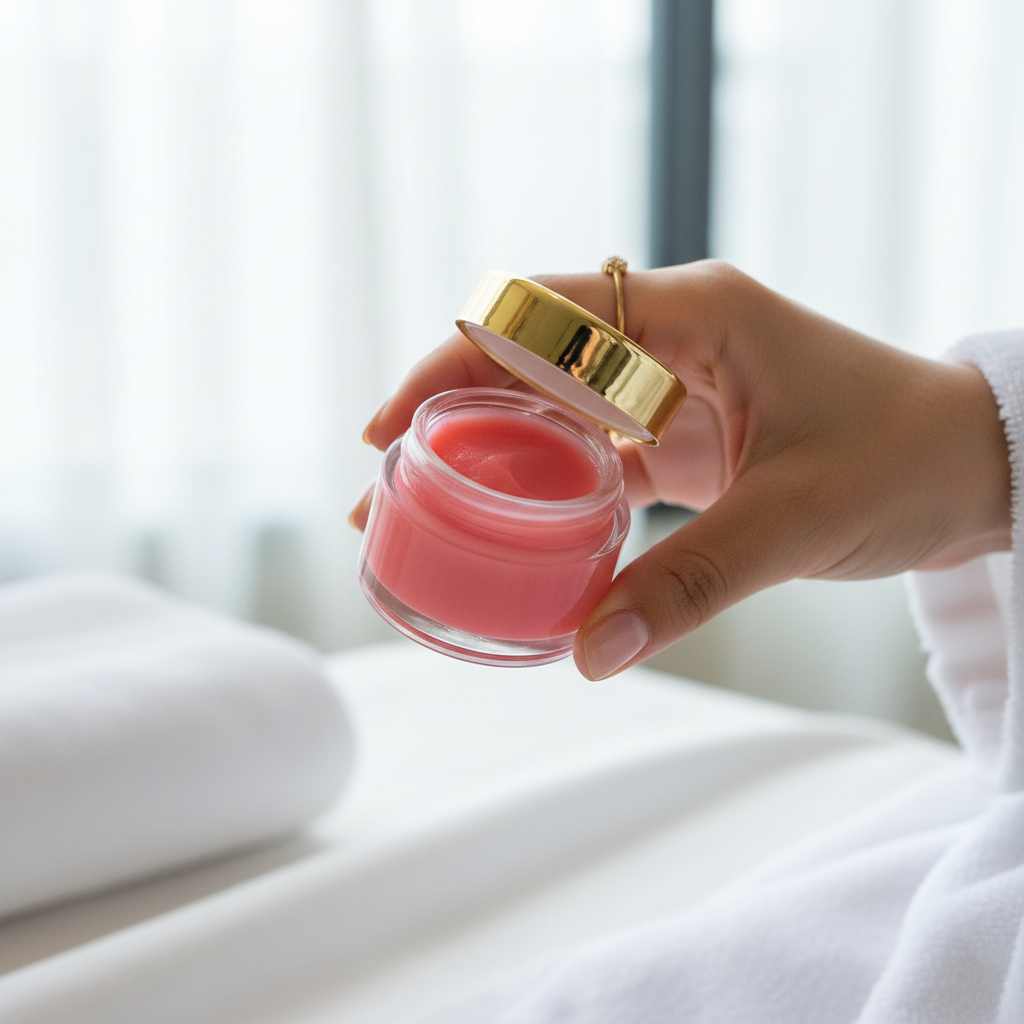 Lifestyle shot showing balm texture