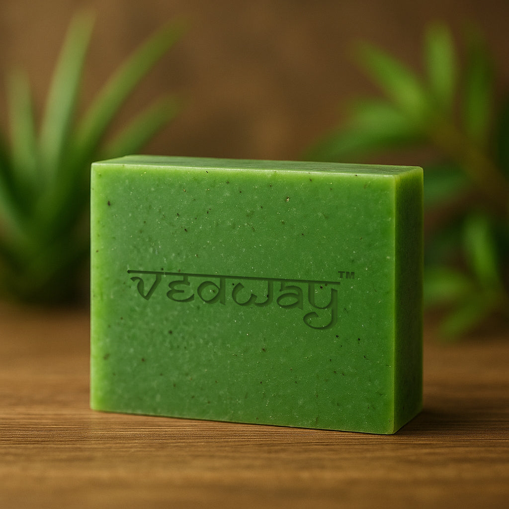 Vedway Neem Tulsi Aloe Vera Handmade Soap - Natural Antibacterial & Skin Purifying Bar